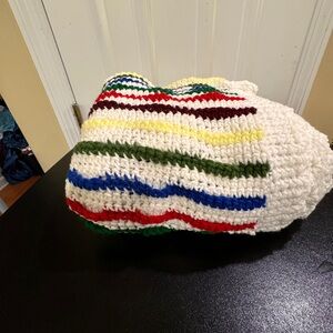 Throw blanket 48 x 54 hand knitted